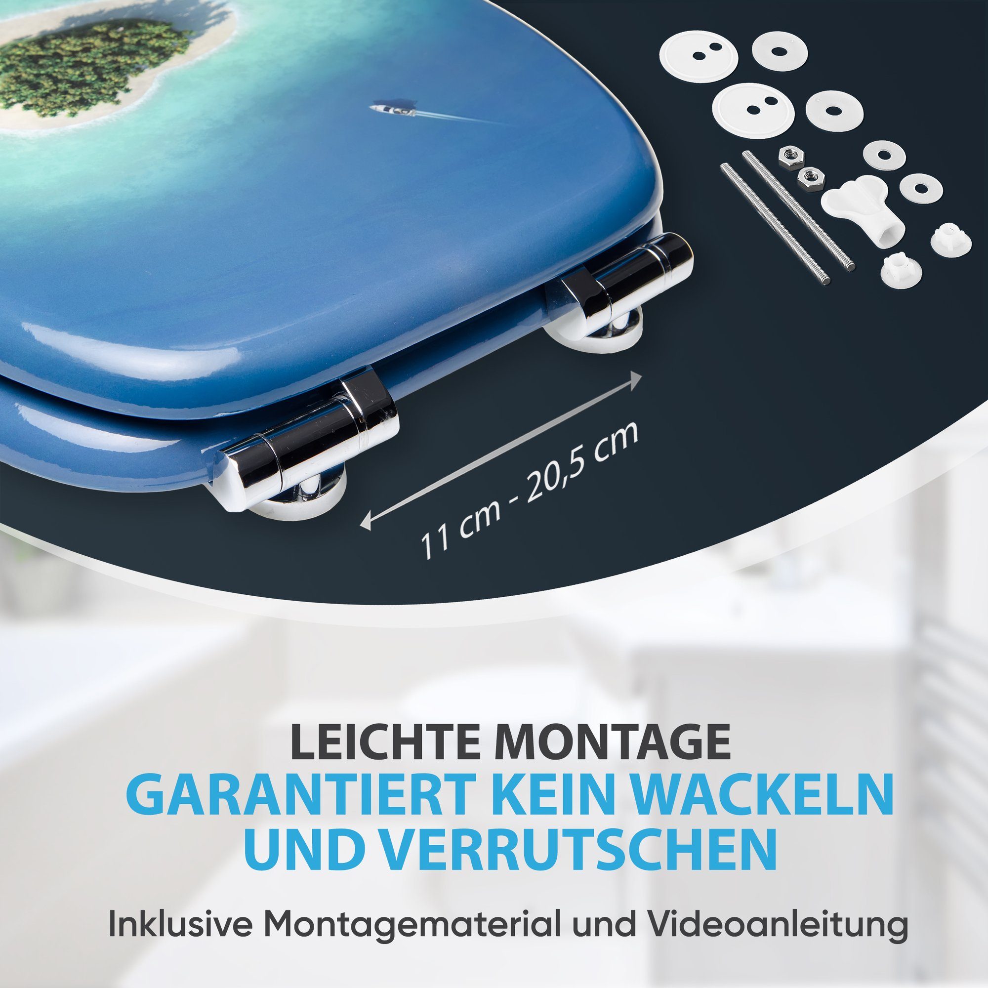 Sanilo WC-Sitz Dream Island mit Absenkautomatik, Toilettendeckel vom Hersteller, hochwertig & modern mit Motiv, universell, leichte Montage – Bild 5 von 5