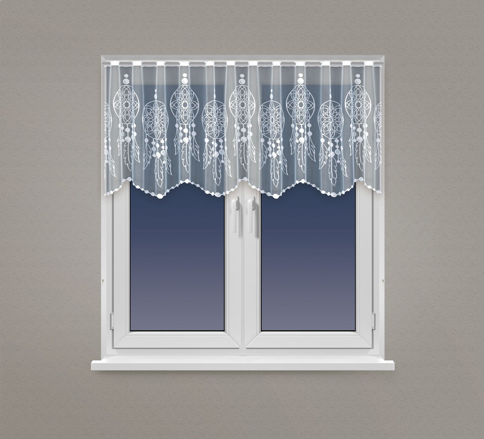 QBTEXTIL Scheibengardine Traumfänger Motiv Stangendurchzug Jacquard-Stoff günstig online kaufen