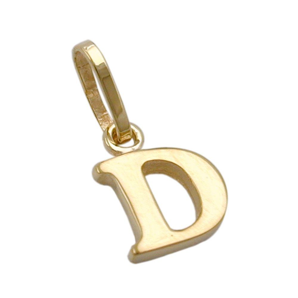 Kettenanhänger Anhänger Buchstabe " D " aus 375 Gelbgold