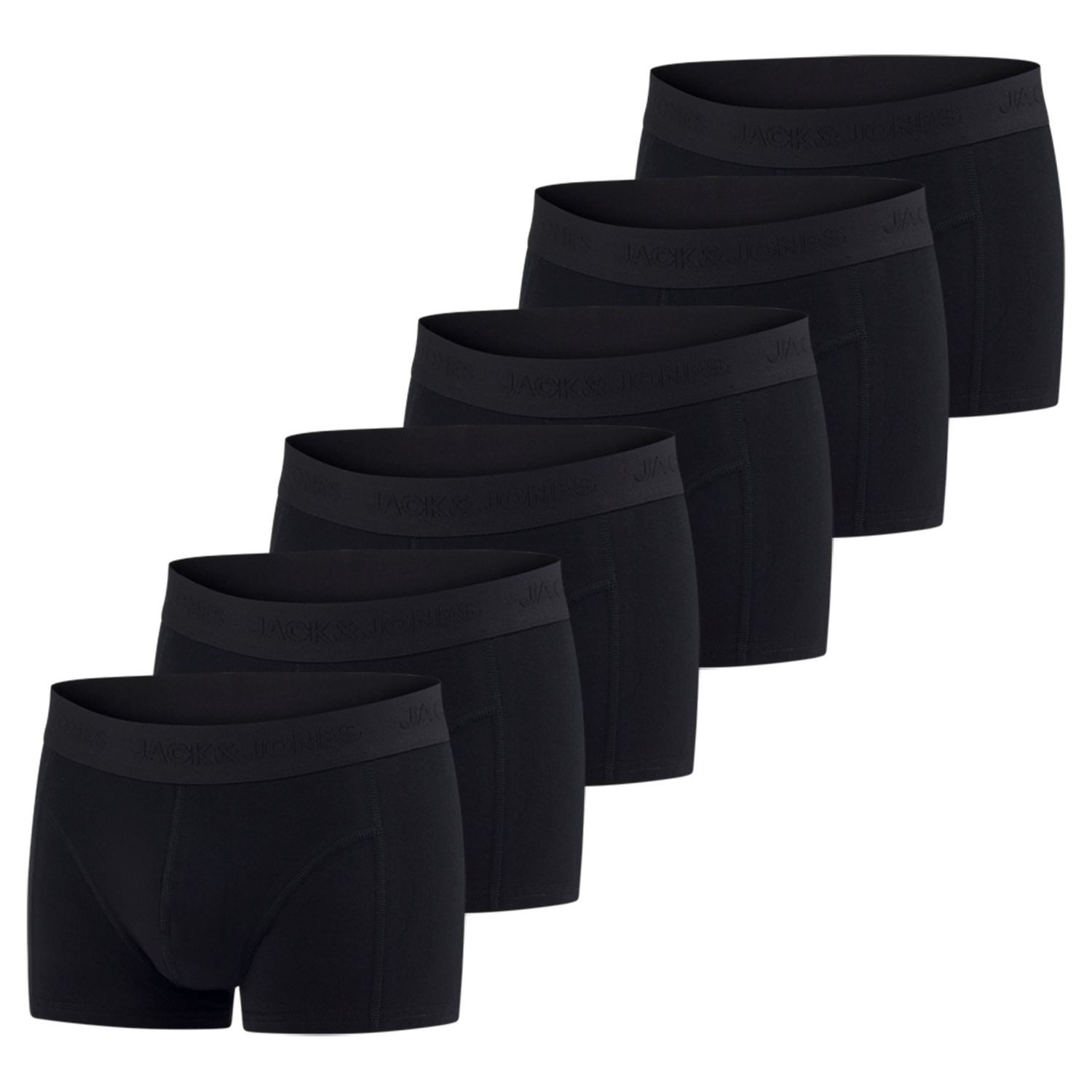 Jack & Jones Boxershorts Herren Retroshorts 6er Pack Basic Trunks (Vorteilspack, 6-St) Unterhosen mit Stretch