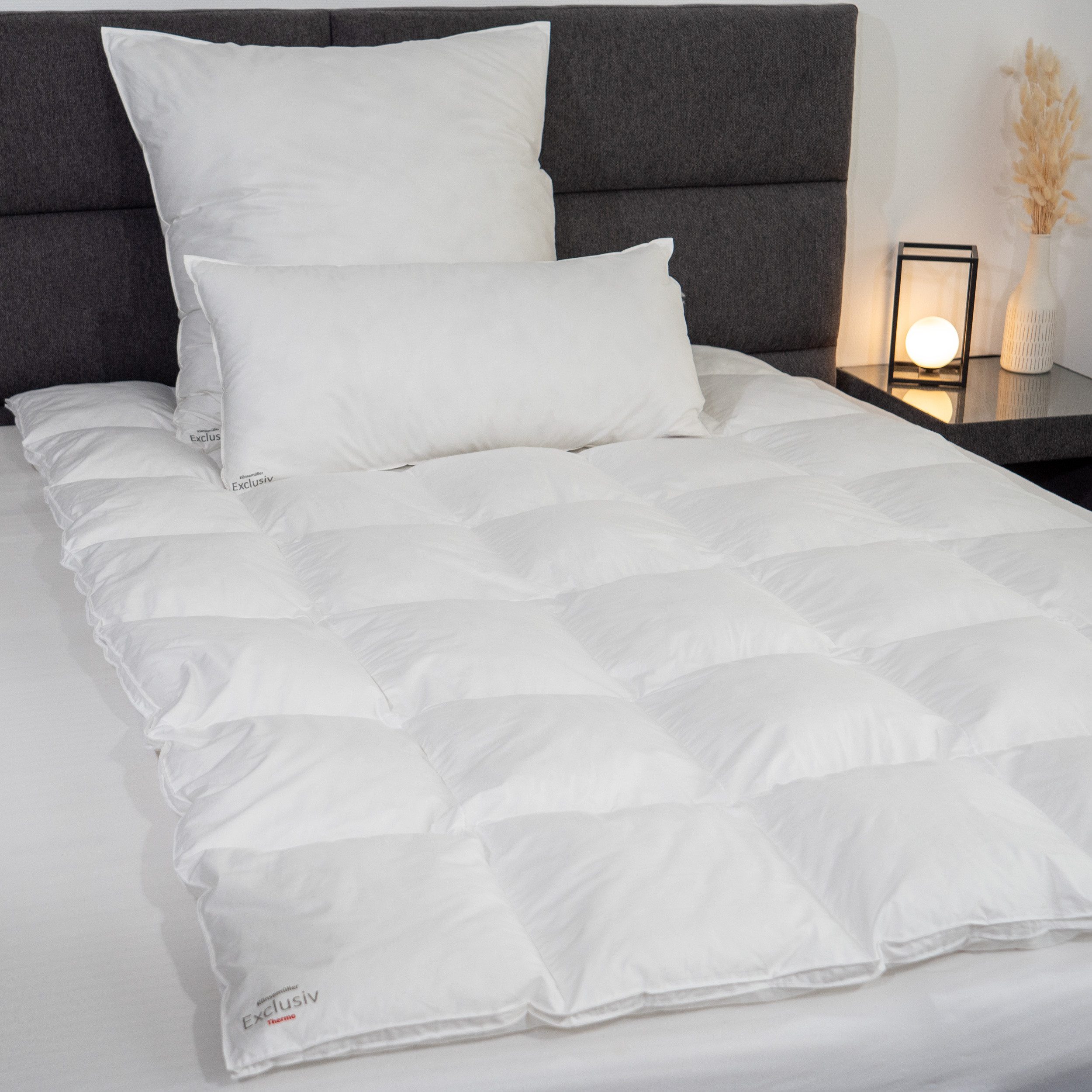 KÜNSEMÜLLER Microfaserkissen Exclusiv, Füllung: 100% Polyester (Sensofill), Bezug: 100% Baumwolle, Rückenschläfer, Seitenschläfer, Bauchschläfer, Daunen-Feeling durch modernste Fasertechnologie