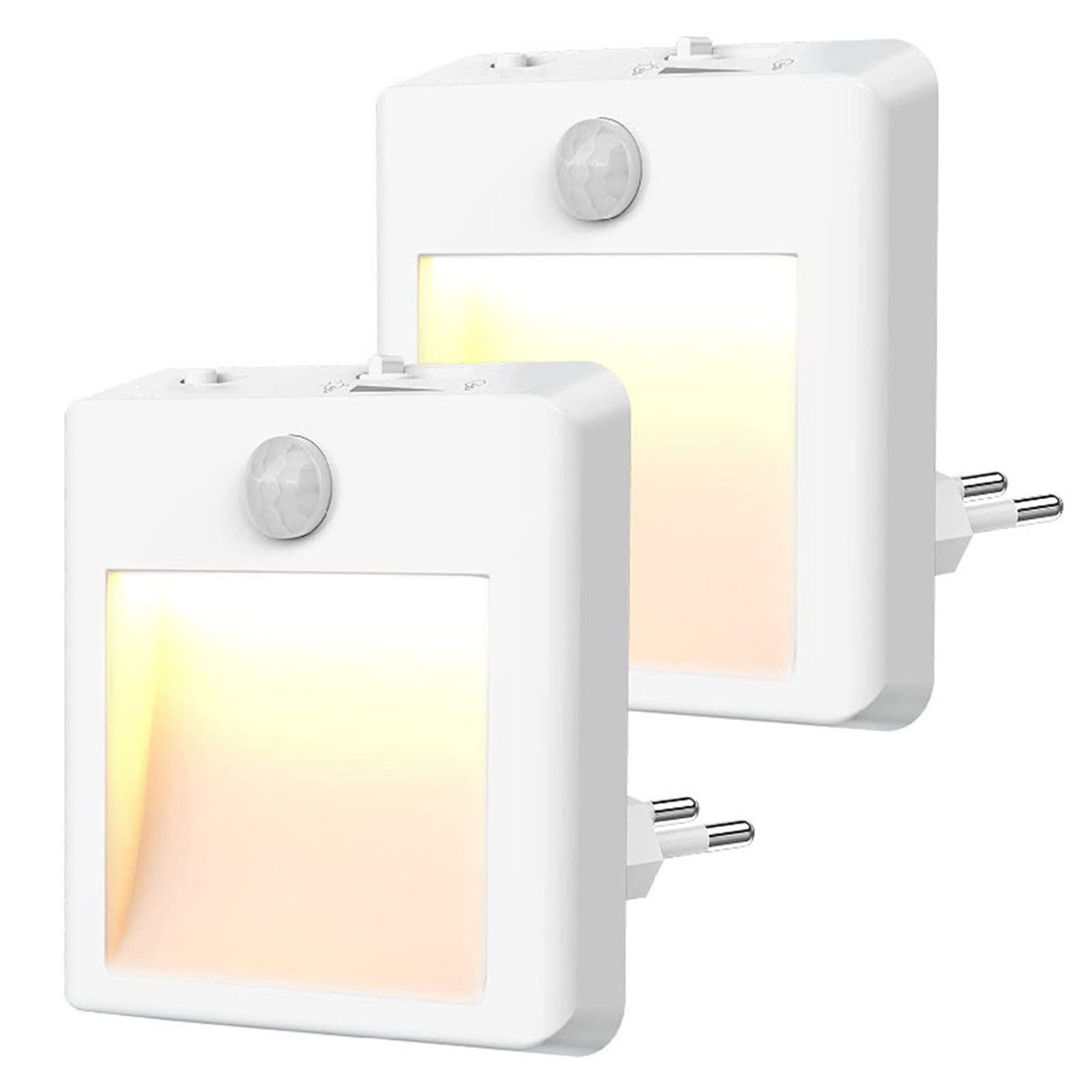 Nachtlicht 2 Stück LED Steckerlampe Wandlampe Steckdose Licht Steckdosenleuchte