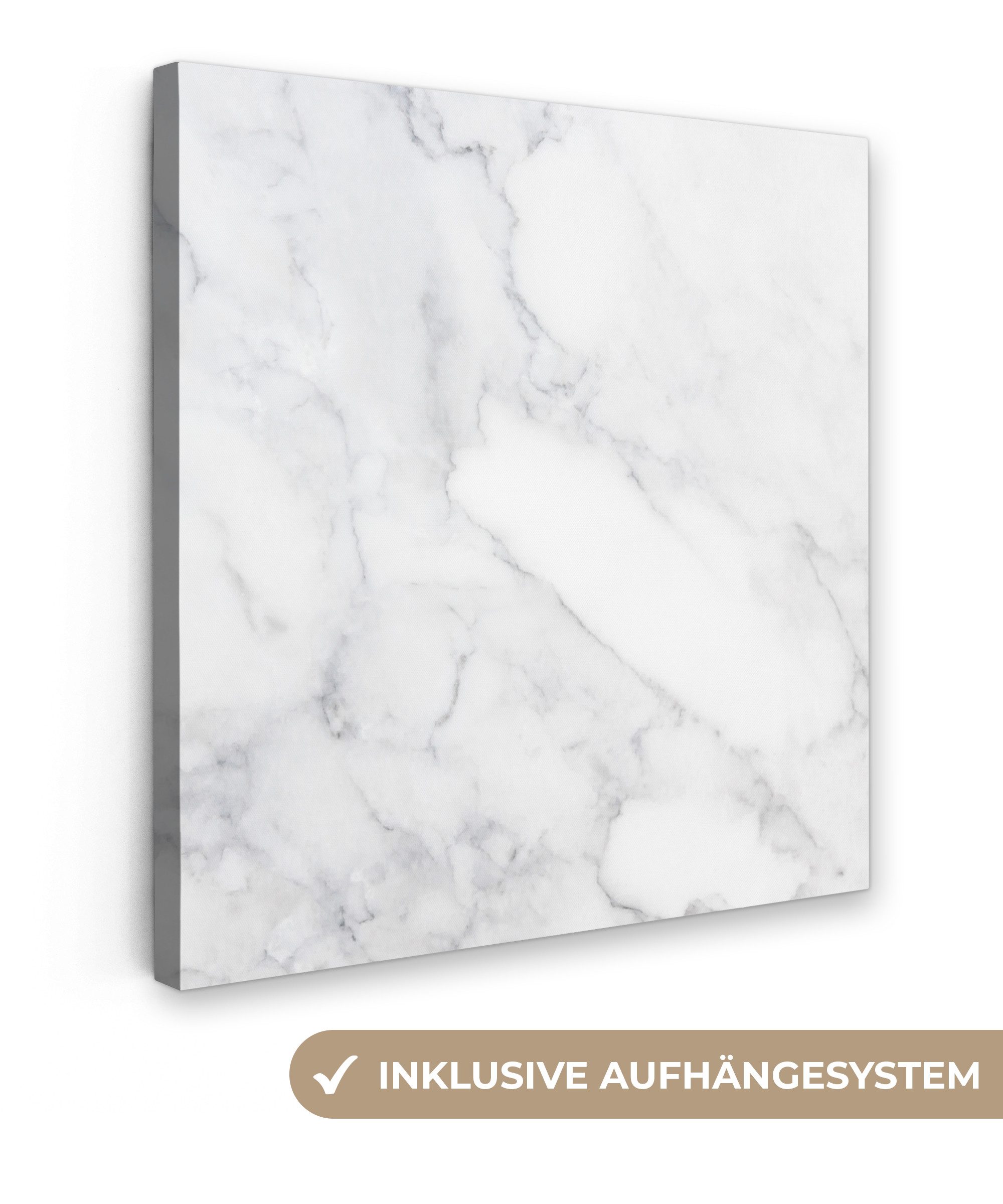 OneMillionCanvasses® Leinwandbild Marmor - Weiß - günstig online kaufen