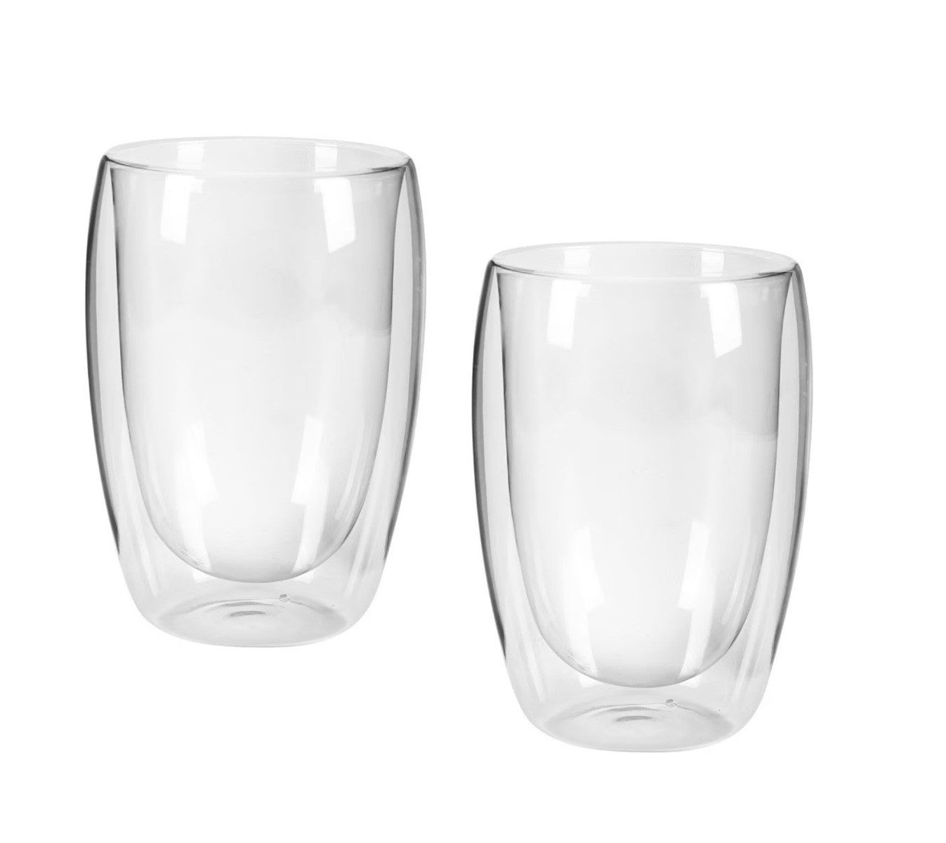 axentia Gläser-Set, 2-tlg., Glas, Doppelwandig, aus hochwertigem Borosilikatglas, 400 ml, 14 x 9,5 cm