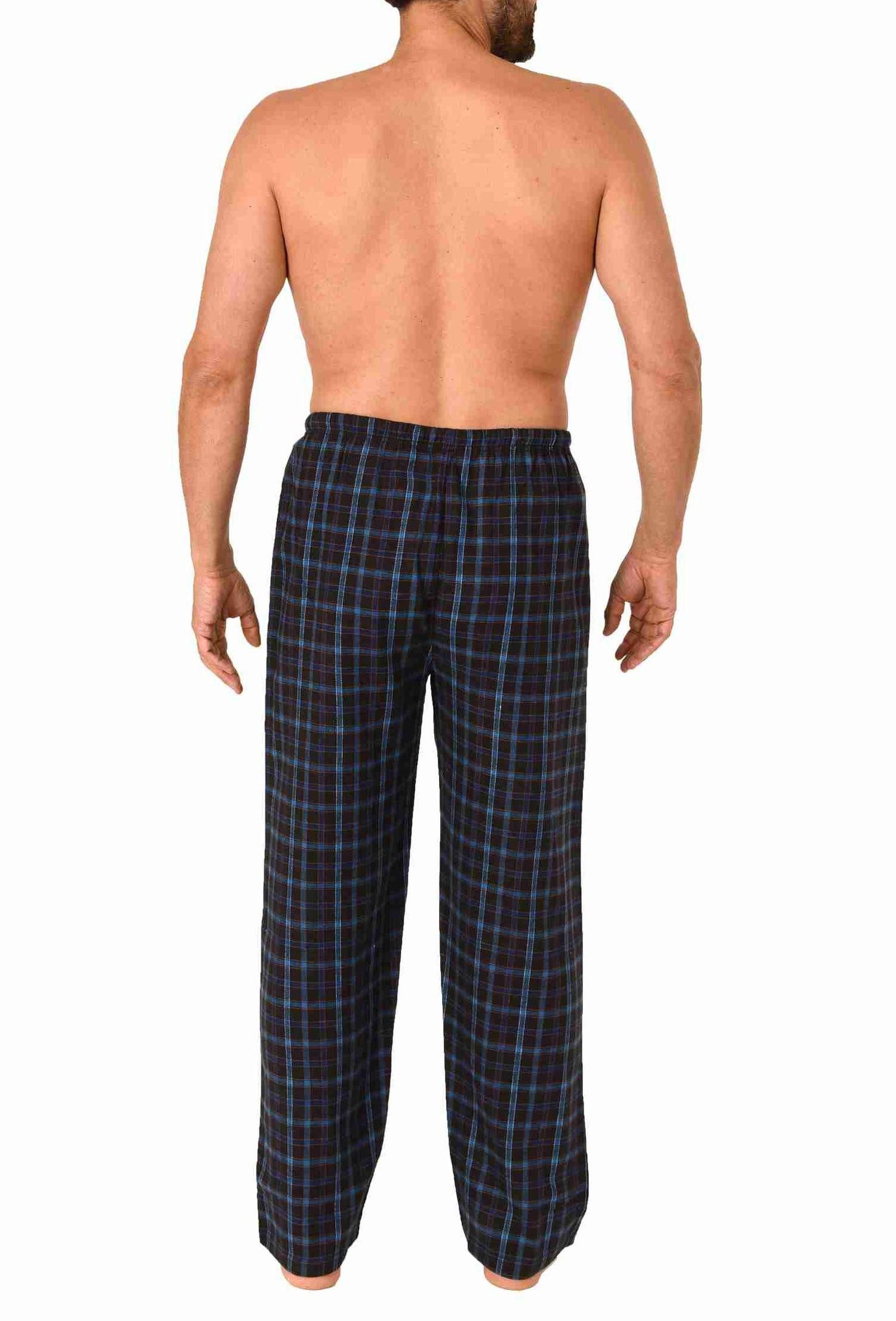 Trend by Normann Pyjama Herren Flanell Schlafanzug Hose lang in Karo Optik aus Baumwolle – Bild 3 von 3