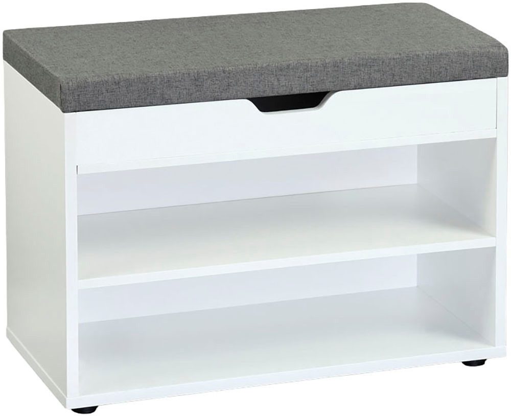 KESPER® Schuhschrank KESPER Schuhschrank mit Sitzkissen, FSC mit Klappe / zusätzliches Stauraumfach
