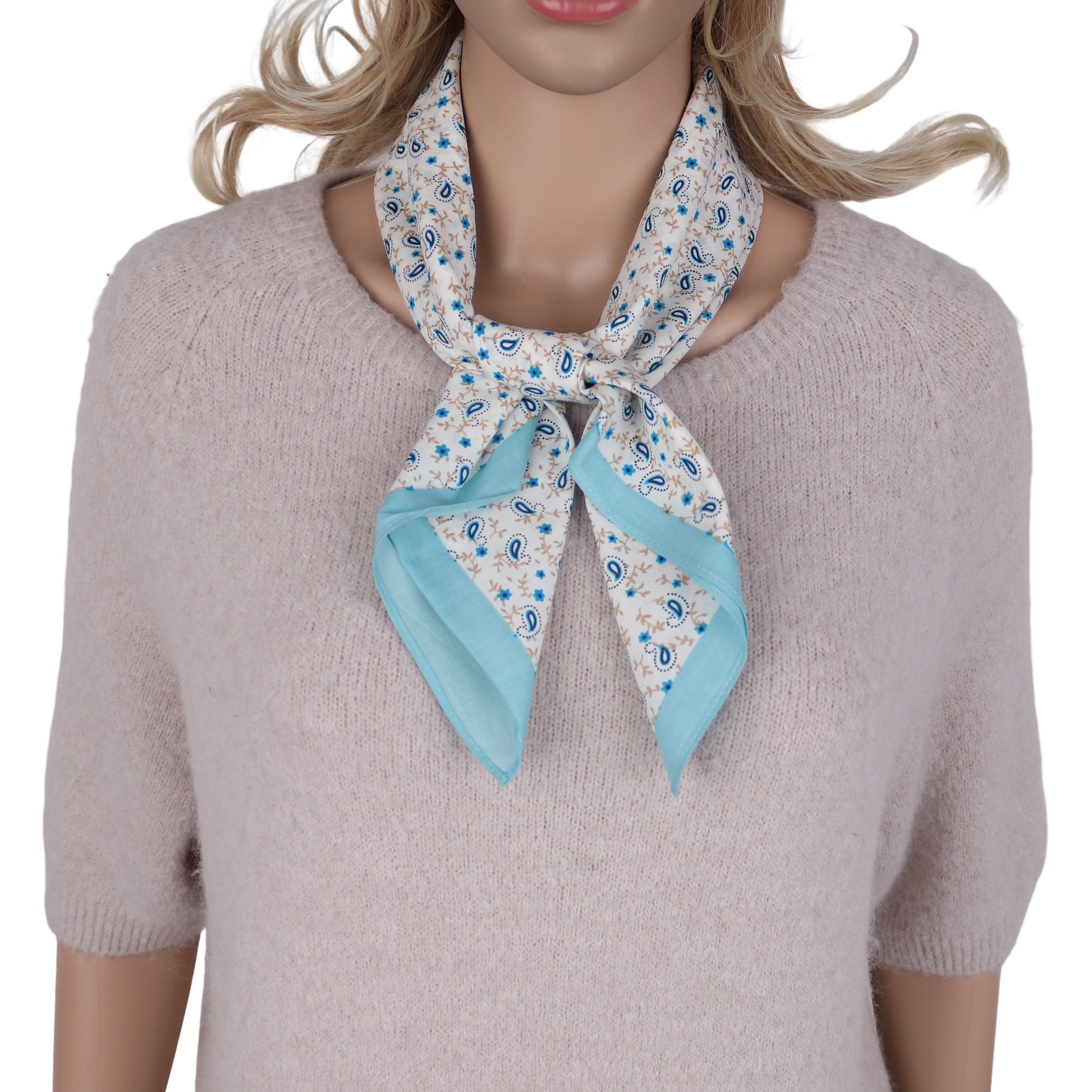 MIRROSI Nickituch Dreicktuch ca. 65 × 65 cm, feine Gewebe aus 100% Baumwolle, Damen Halstuch ideal für Frühling, Sommer oder Herbst