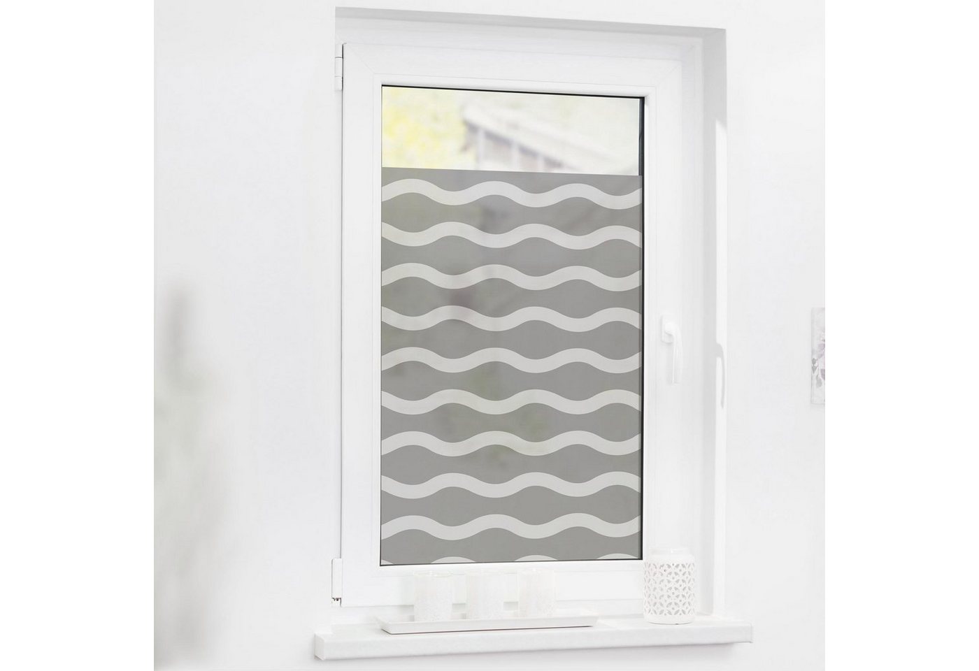 Fensterfolie »Welle«, LICHTBLICK ORIGINAL, blickdicht, strukturiert, selbstklebend, Sichtschutz-HomeTrends