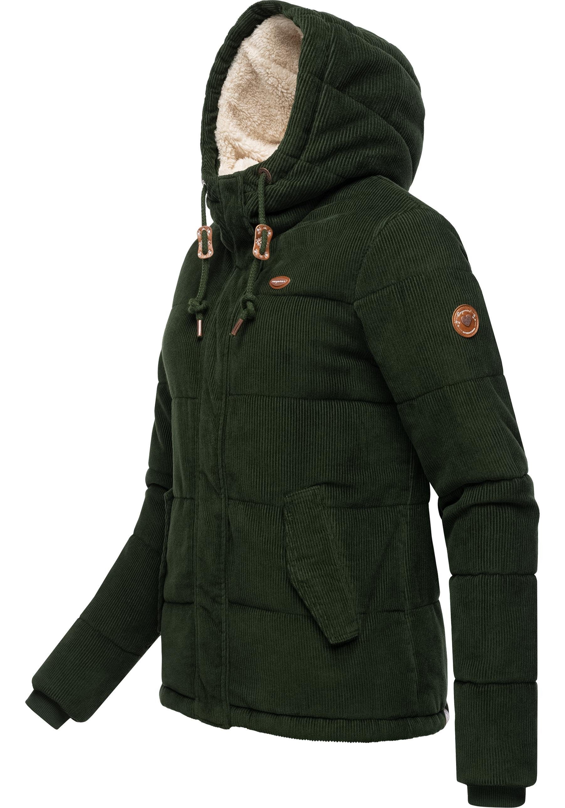 Ragwear Cordjacke Wuggys Stylische Damen Kordjacke mit flauschigem Innenfutter