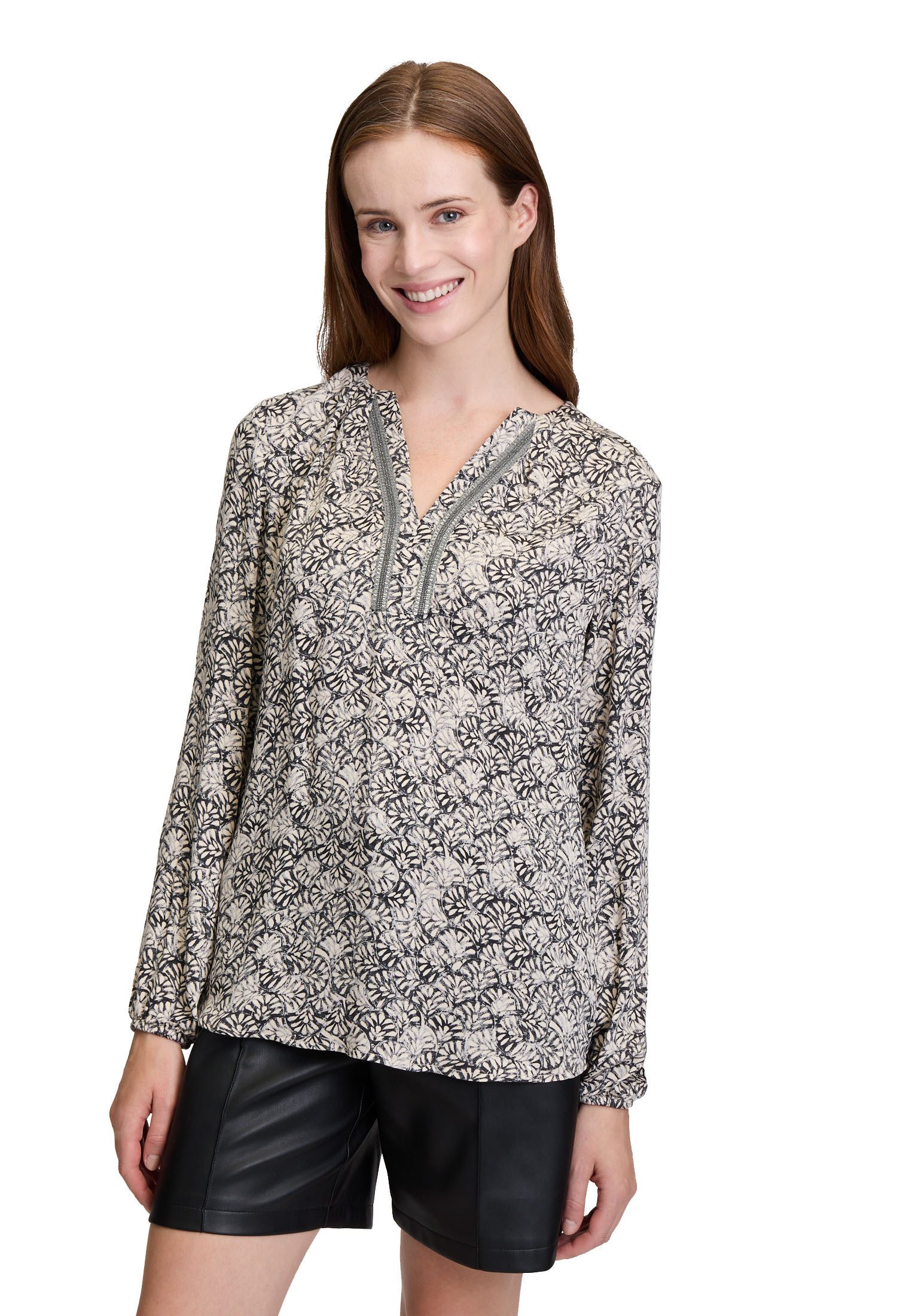 Cartoon Schlupfbluse Damen langarm