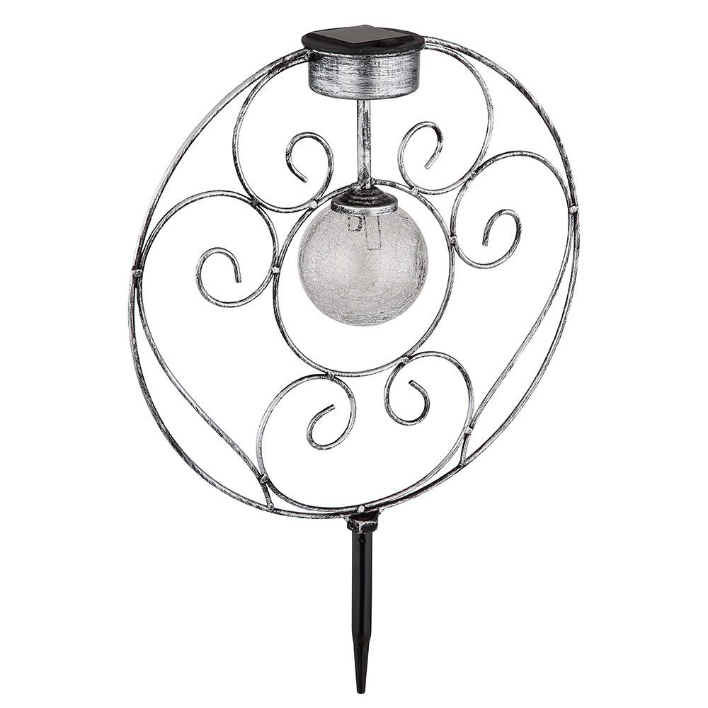 GLOBO LIGHTING LED Solarleuchte, LED-Leuchtmittel fest verbaut, Warmweiß, Solarlampe orientalische Glaskugel Dekoleuchte Gartenlampe