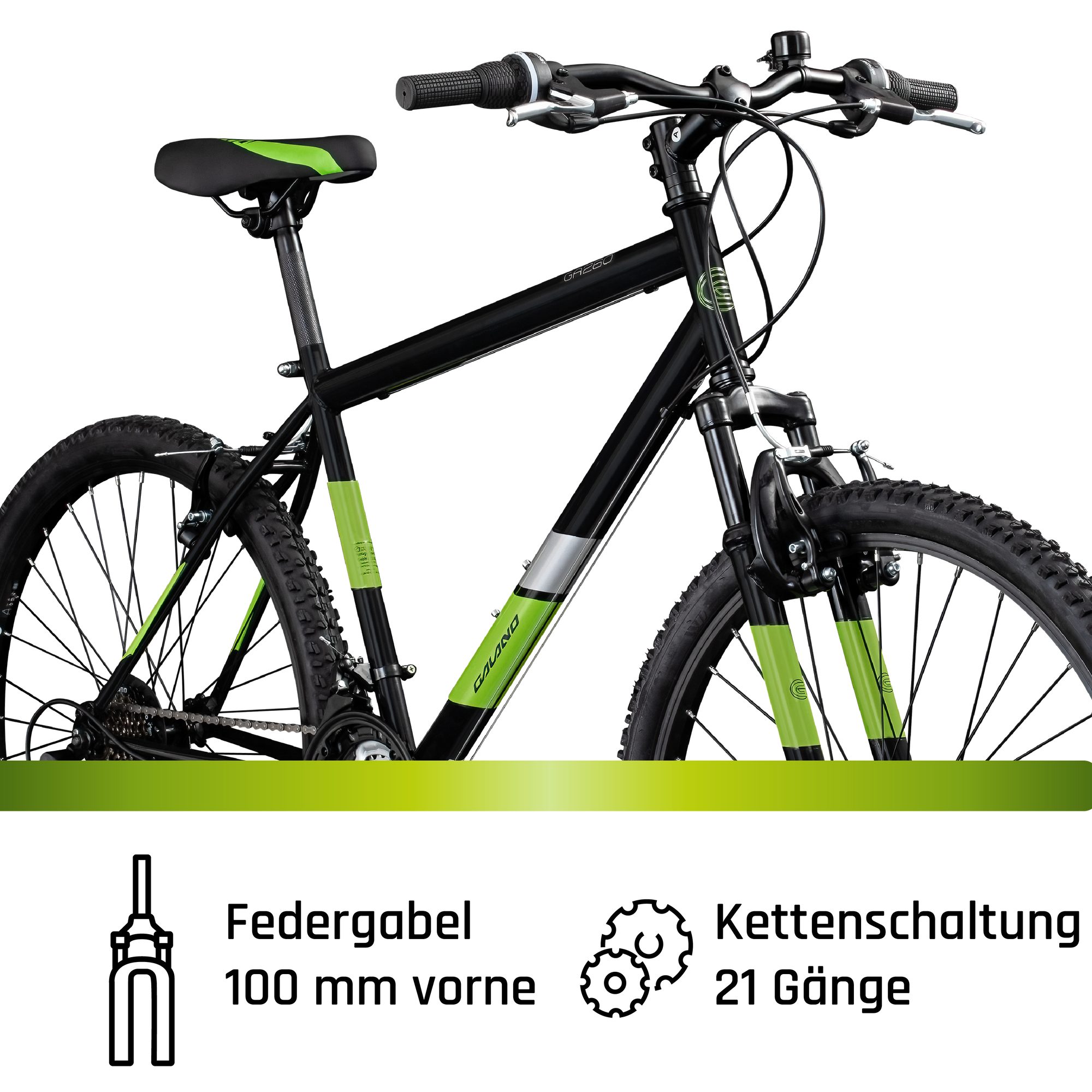 Galano Mountainbike GA260, 21 Gang Shimano, Kettenschaltung, Mountainbike 160-185cm MTB Hardtail Fahrrad 21 Gang V-Brakes – Bild 4 von 5
