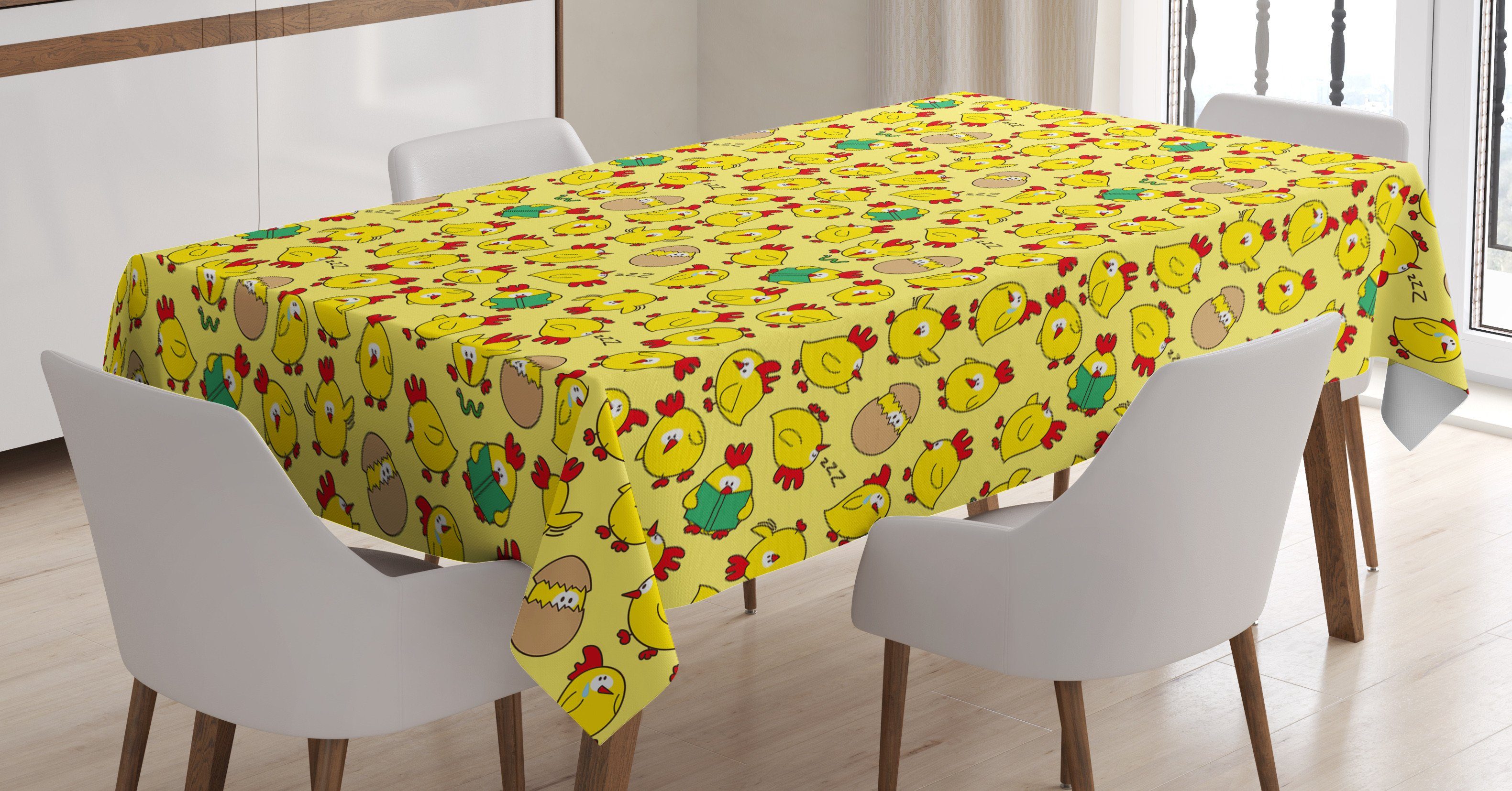 Abakuhaus Tischdecke Farbfest Waschbar Für den Außen Bereich geeignet Klare Farben, Tier Geflügel Schlüpfen | Tischdecken