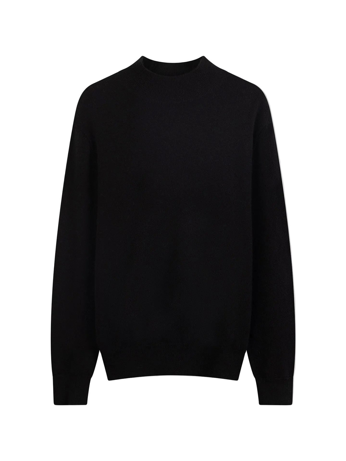 Rundhalspullover Zeitloser Kaschmirpullover mit Stehkragen