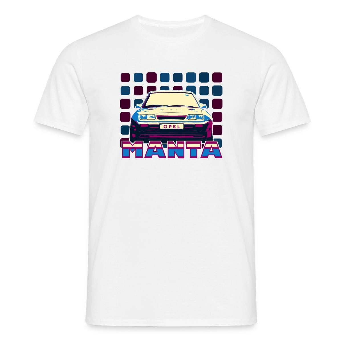 T-Shirt Opel Manta Frontsicht Cooles 80er Design Männer T-Shirt