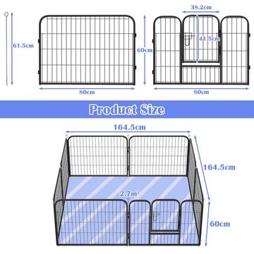 Randaco Hundekäfig Welpenauslauf Welpenzaun robust und langlebig 8 stück 60x80