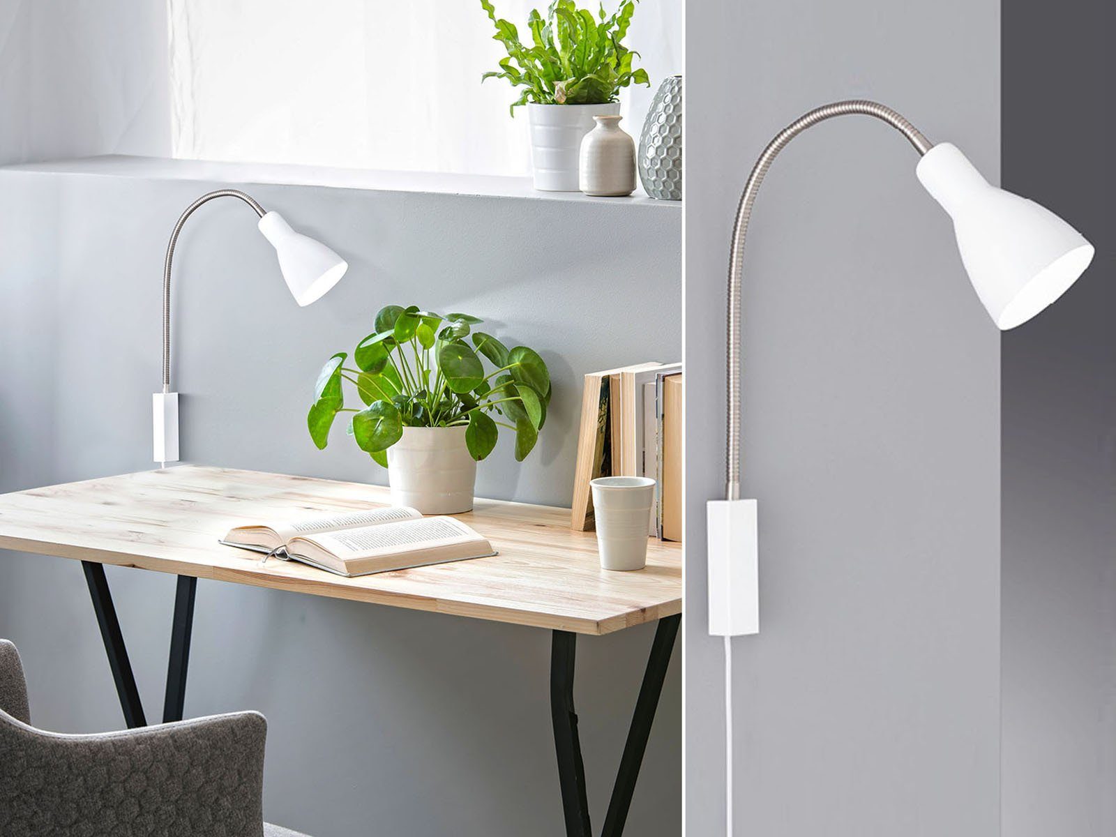 FISCHER & HONSEL LED Leselampe, Schwanenhals-Lampe, günstig online kaufen