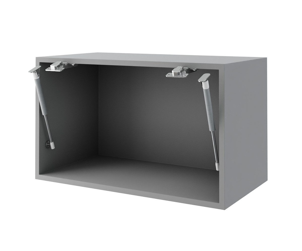 Feldmann-Wohnen Klapphängeschrank Kvantum (1-türig, 1 Fach, Türanschlag oben, Soft-Close, 1-St., Fronten mit dekorativen Fräsungen und leicht abgerundeten Ecken) 60x36cm grau - mint matt (Q-W4BS/60)