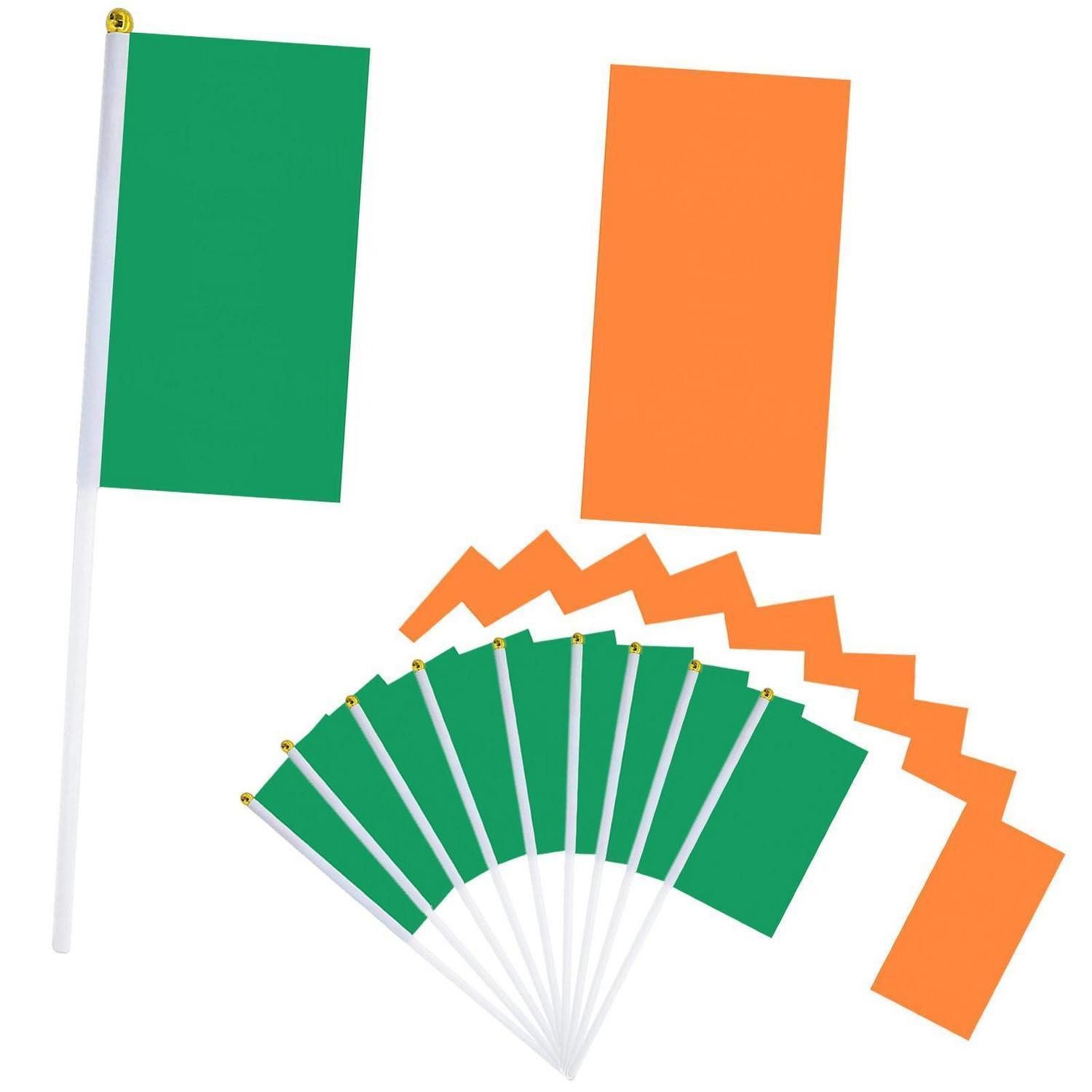 LuxusKollektion Flagge 10x Mini Irland Flaggen auf Stäben