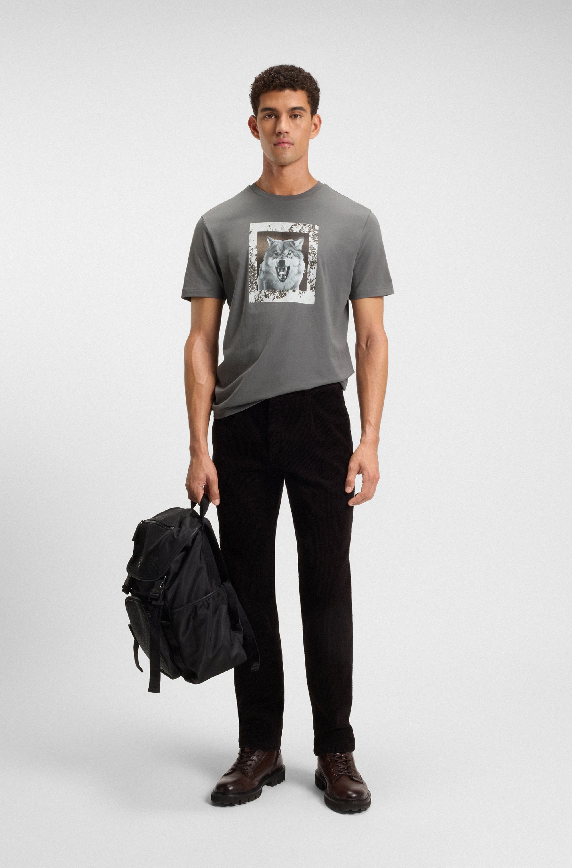 BOSS ORANGE T-Shirt Te lupo runder Ausschnitt, regular fit, Fotodruck