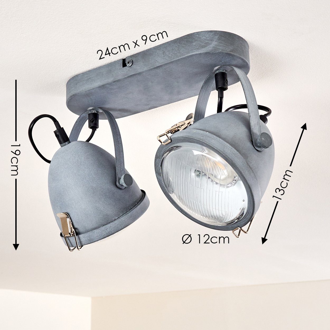 Grau-Blau, »Muglia« Deckenlampe Strahler, Metall GU10, ohne hofstein in aus Leuchtmittel, Deckenleuchte Spot verstellbare