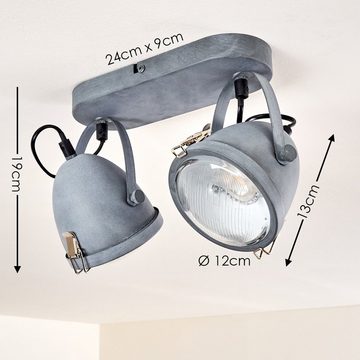 hofstein Deckenleuchte »Muglia« Deckenlampe aus Metall in Grau-Blau, ohne Leuchtmittel, verstellbare Strahler, GU10, Spot