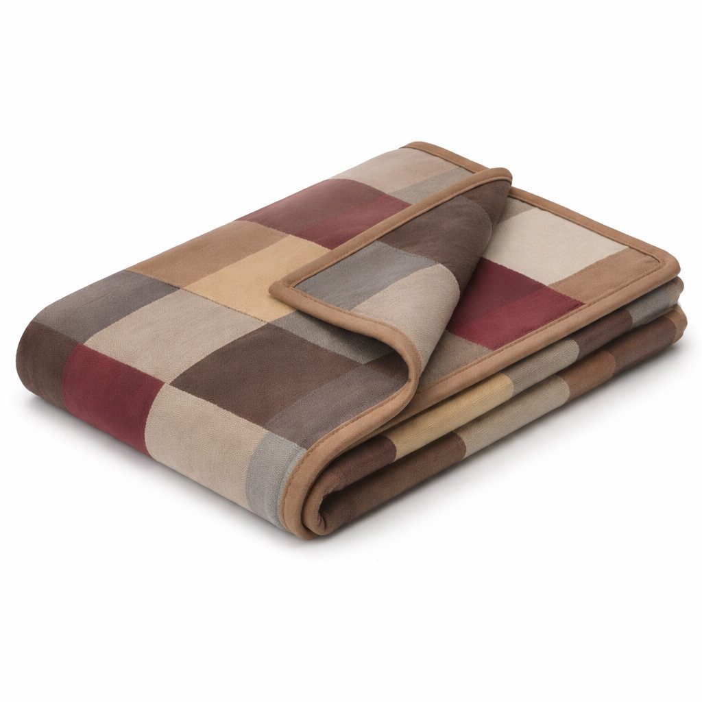 Wohndecke Cotton Home, Biederlack, Karo-Motiv, Blocking