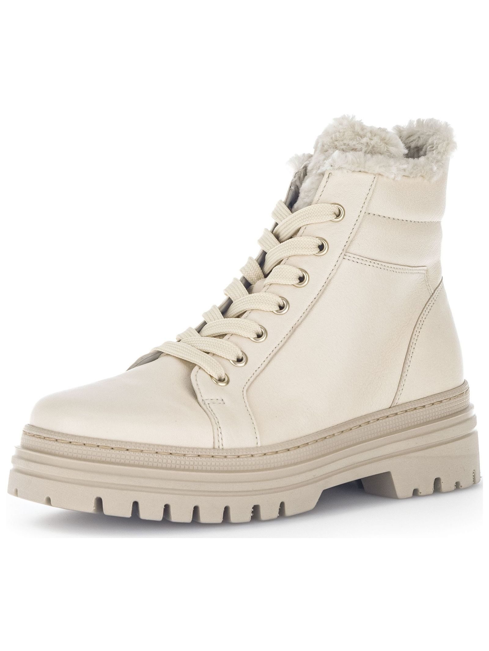 Stiefelette Leder/Textil Schnürstiefelette