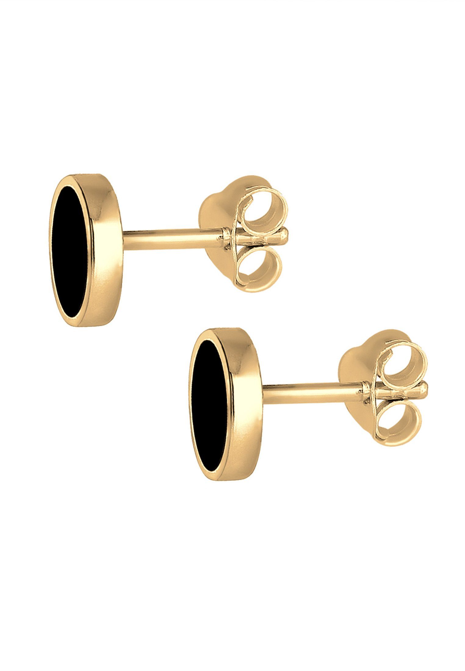 Kuzzoi Paar Ohrstecker Basic Kreis Geo Emaille Schmuck Geschenk 925 Silber, Geo