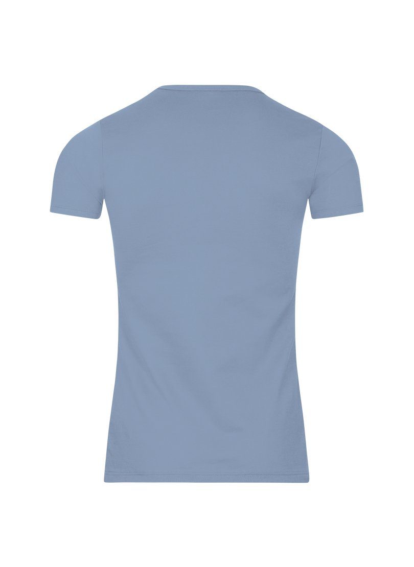 Trigema T-Shirt TRIGEMA T-Shirt aus pearl-blue Baumwolle/Elastan
