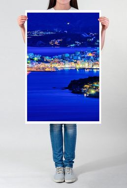 Sinus Art Poster Agios Nikolaos bei Nacht Kreta Griechenland 60x90cm Poster