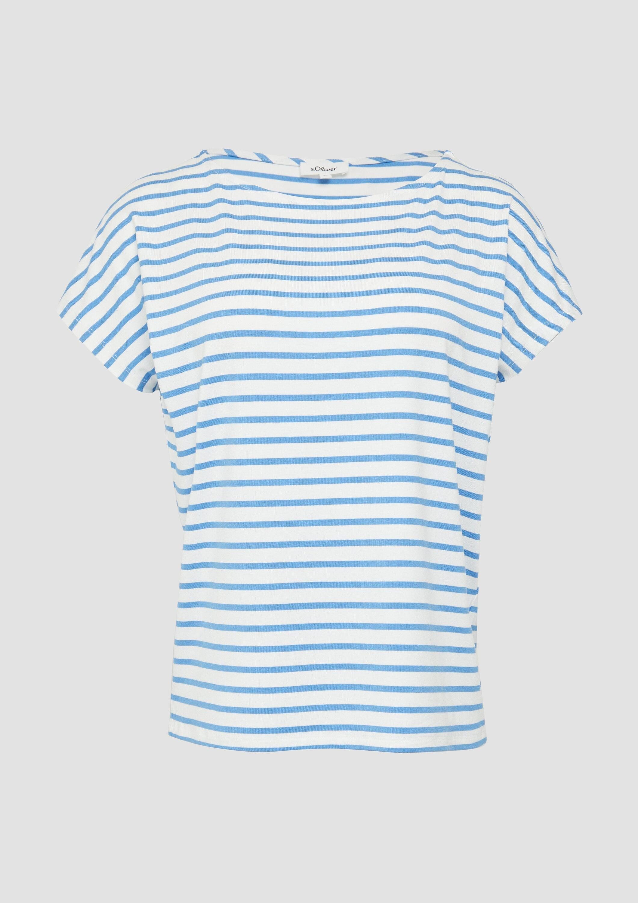 s.Oliver Kurzarmshirt T-Shirt T-Shirt aus Viskosestretch im Relaxed Fit