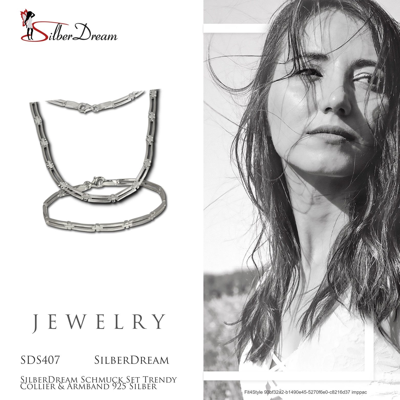 SilberDream Schmuckset SilberDream Collier & Armband matt Trendy (2-tlg., Schmucksets), Damen Schmucksets aus 925 Sterling Silber, Farbe: silber
