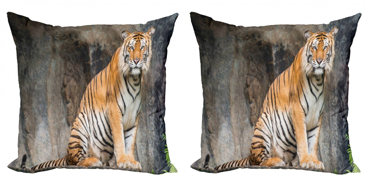 Digitaldruck, Modern Zoo Kissenbezüge Accent Bengal-Tiger-Katze Abakuhaus Predator Doppelseitiger Stück), (2