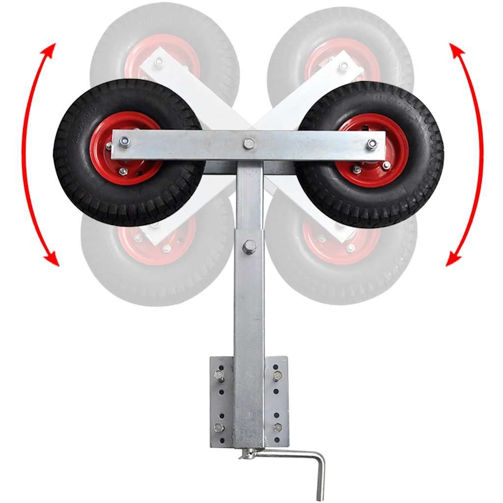 vidaXL Anhänger Bootstrailer-Stützen Doppelrad 2er-Set 59-84 cm – Bild 3 von 5