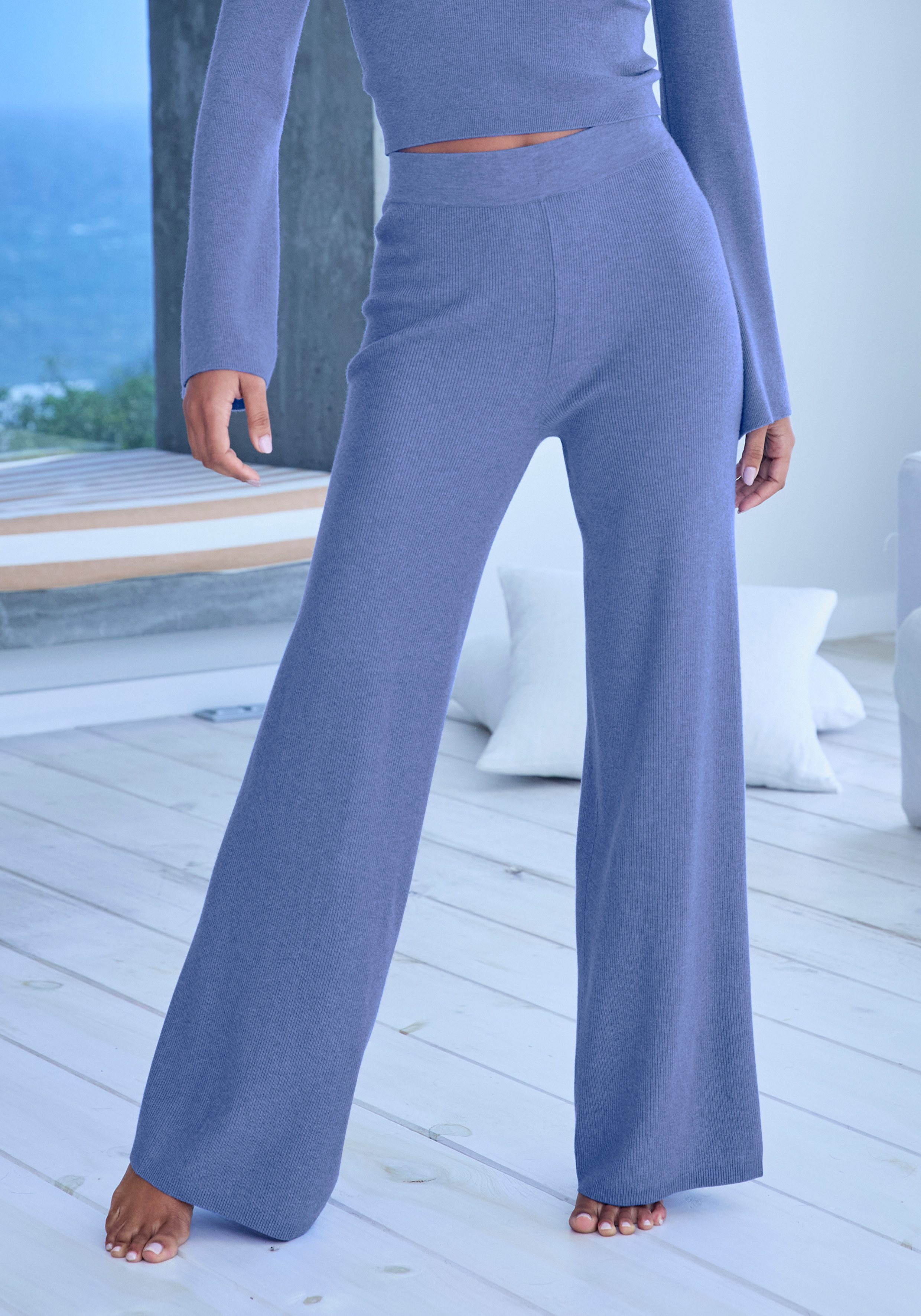 Copenhagen Studios Strickhose aus hochwertigem Rippstrick, Loungewear