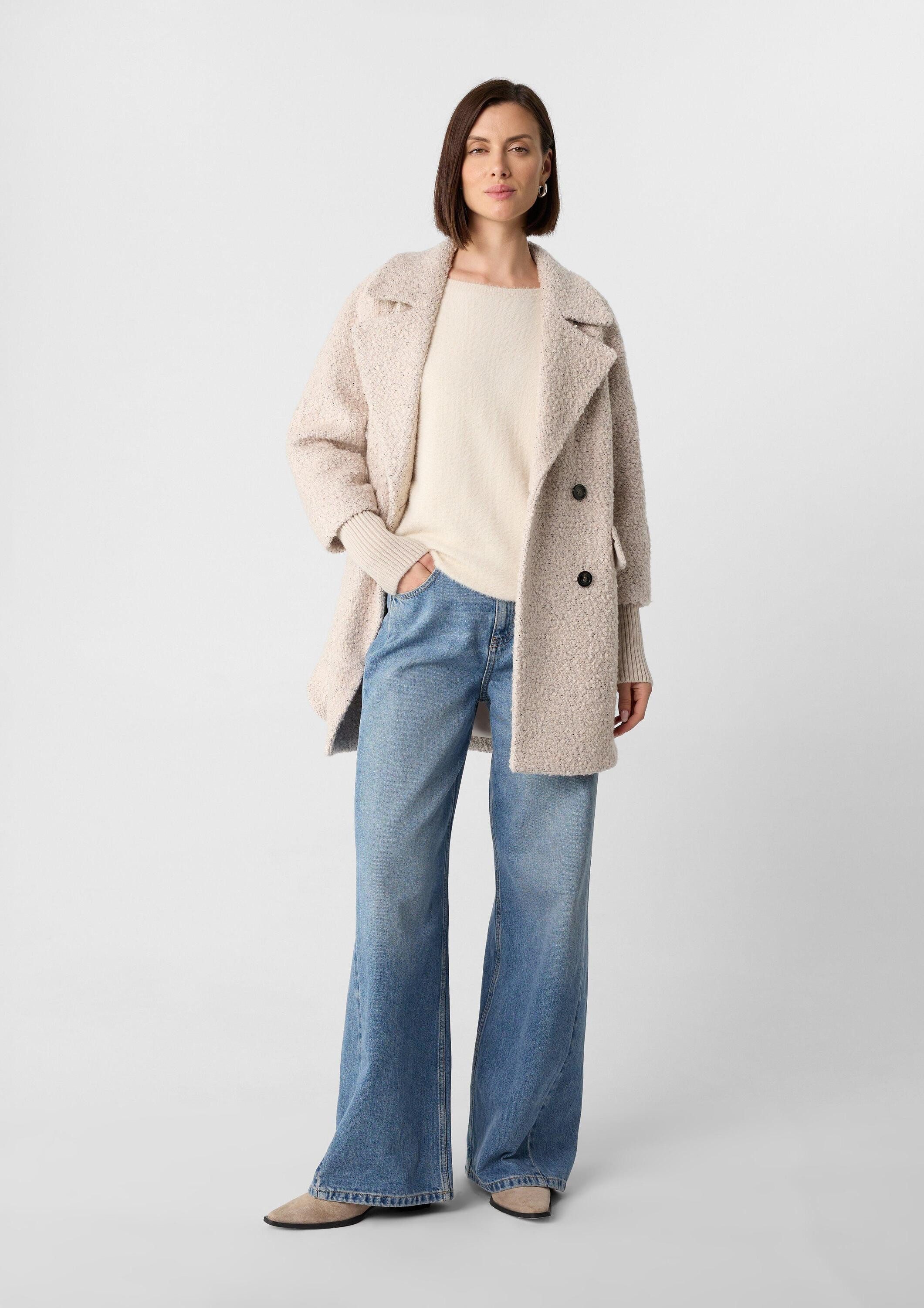 comma Funktionsmantel Outdoor-Jacke Bouclé-Jacke mit Reverskragen