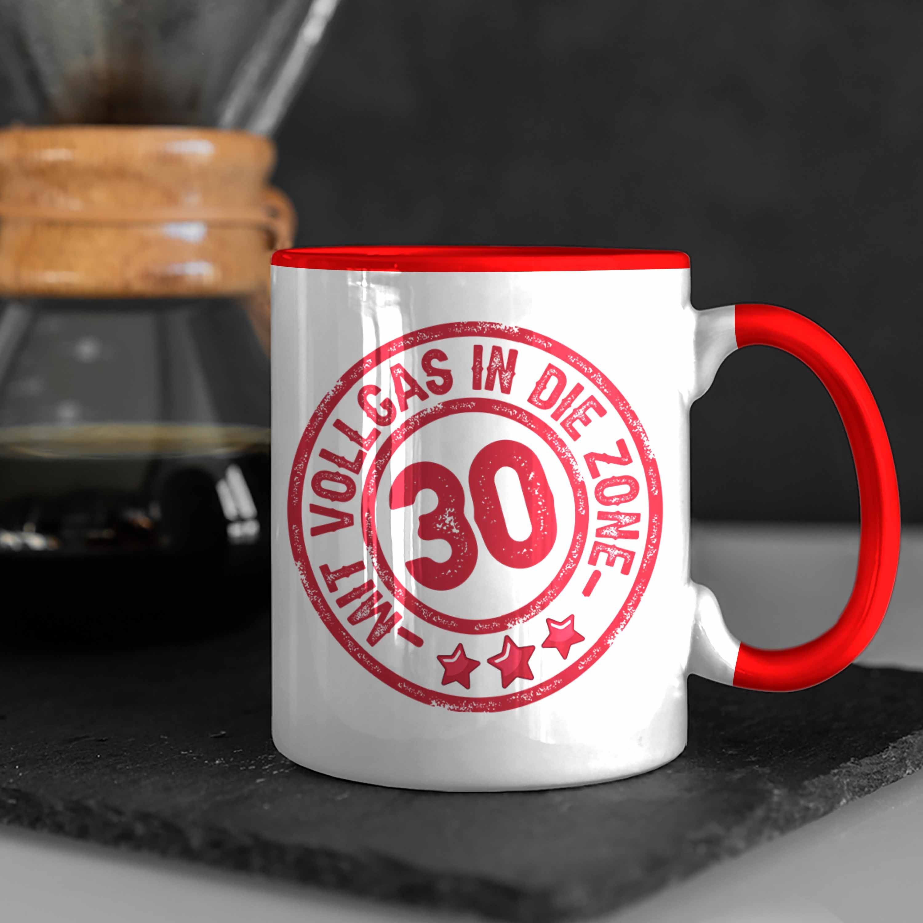 30 30er Mit Tasse Rot Tasse Geburtstag Trendation Die In Geschenk Zon Vollgas Kaffee-Becher