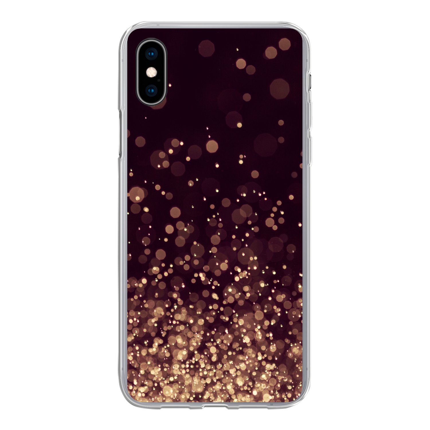 MuchoWow Handyhülle für Apple iPhone XS Abstrakt - Glitzer - Licht - Design, Smartphone-Bumper, Print, Handy Schutzhülle Dünn
