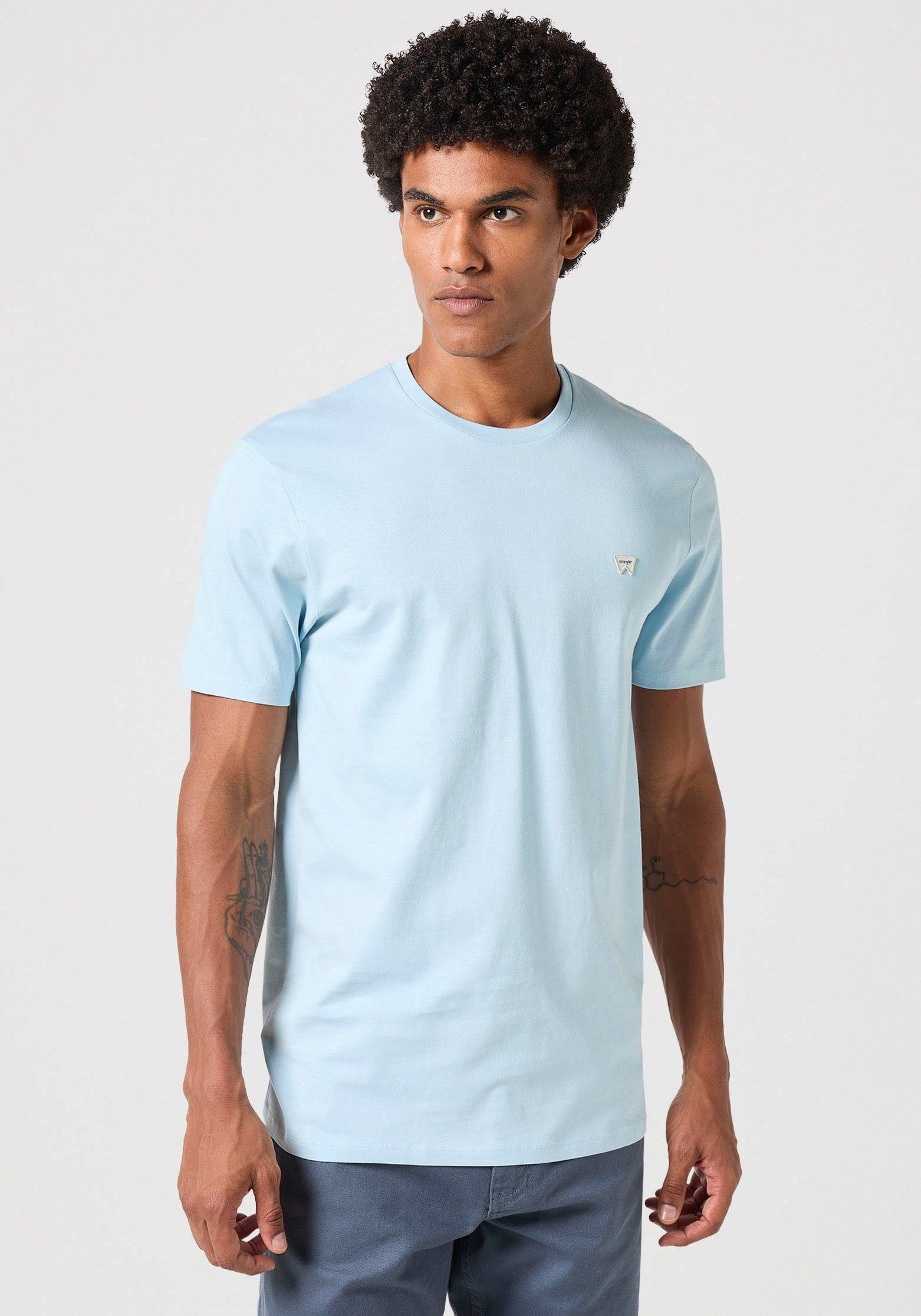 Wrangler Kurzarmshirt mit Logostickerei auf der günstig online kaufen