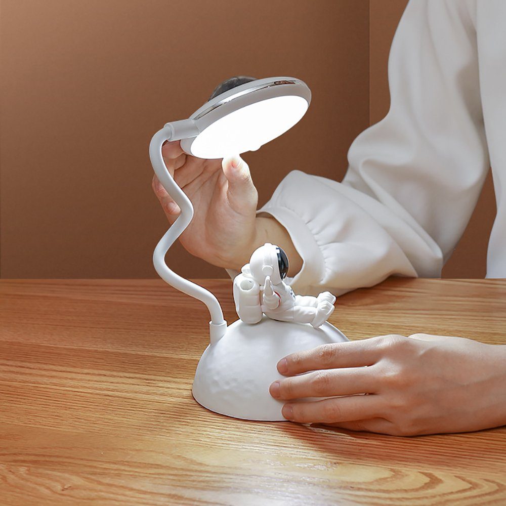 GelldG LED Schreibtischlampe LED Tischlampe Weiß(0,282 und Stifthalter mit kg) USB-Anschluss Projektion