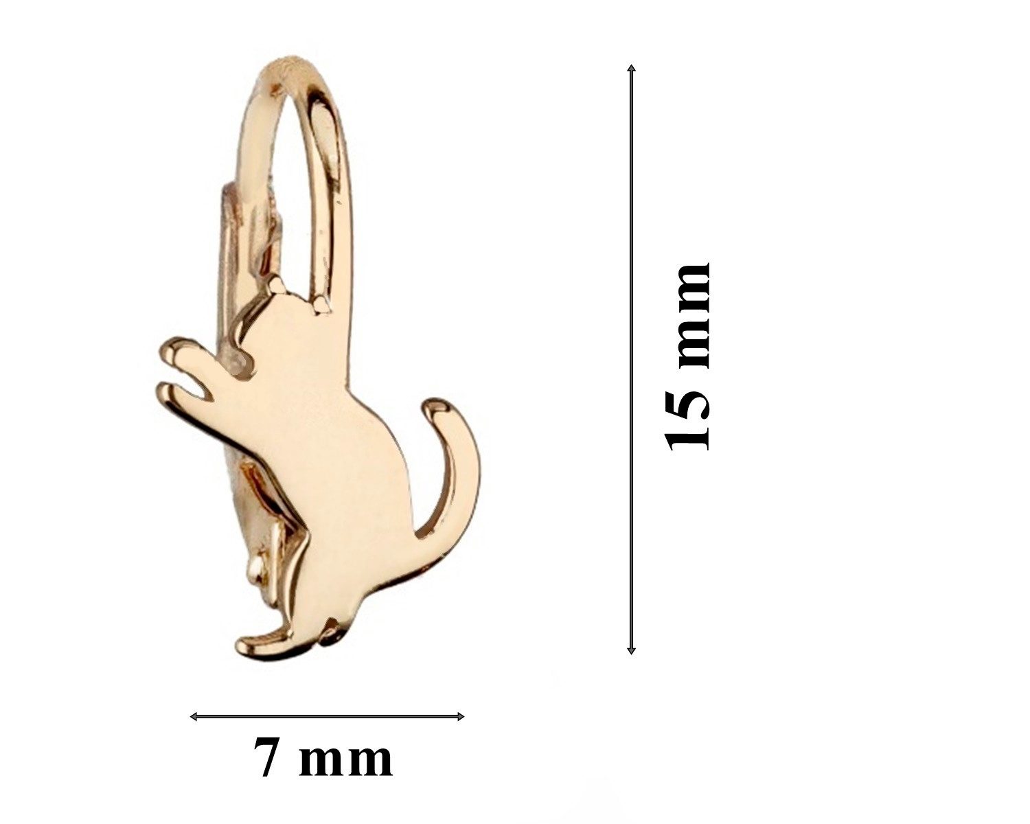 Goldene Hufeisen Paar Ohrhänger verspielte Katzen-Ohrringe Gold Kater für alle Altersgruppen, 925 Silber (Sterlingsilber), vergoldet, Hypoallergen – Bild 2 von 4