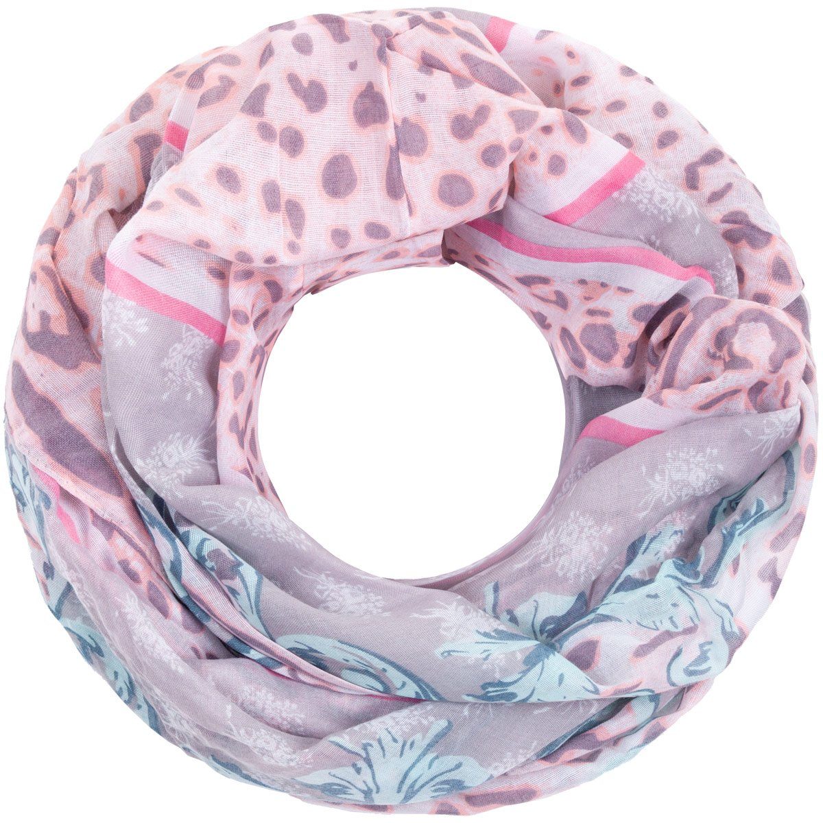 Faera Loop, Damen Schal italienisches Leopardenmuster weich leicht Loop Run günstig online kaufen