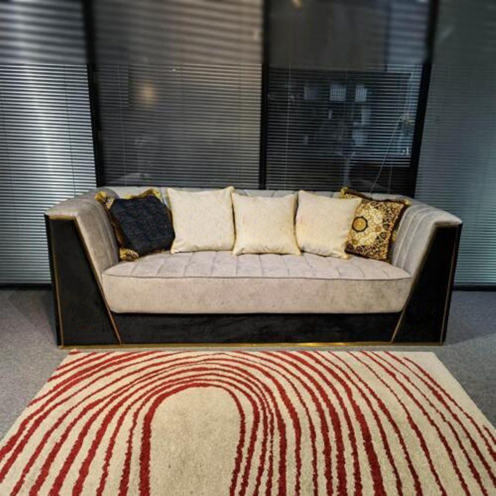 Made JVmoebel Europe Luxus mit Neu, in Dreisitzer 3-er Moderner Sofa Edelstahlelementen