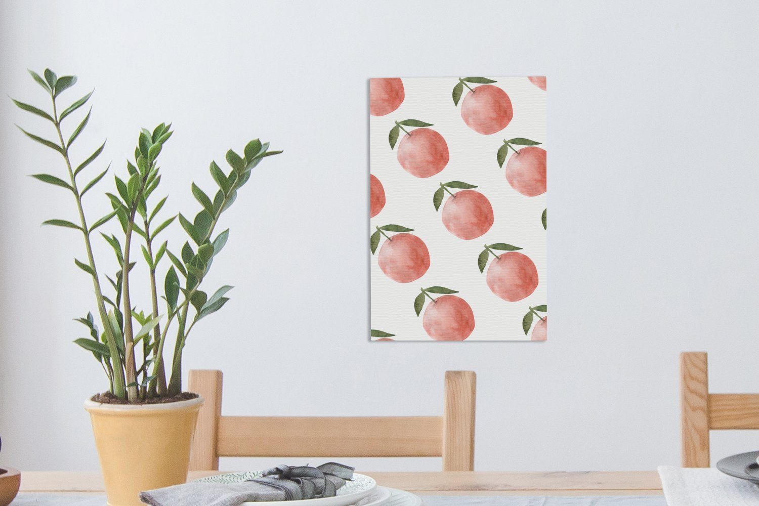 bespannt - 20x30 - Leinwandbild Gemälde, (1 cm fertig Zackenaufhänger, St), Weiß, Äpfel Leinwandbild OneMillionCanvasses® inkl. Obst