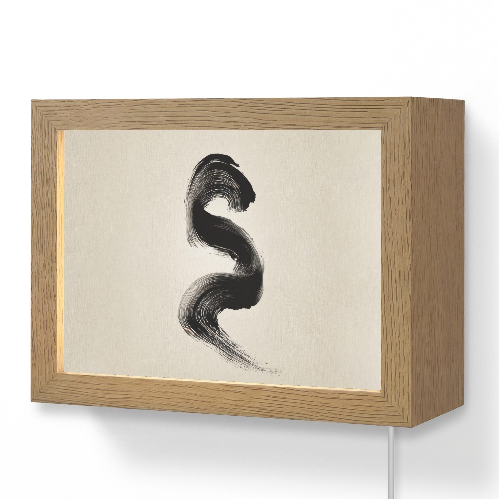 Wandleuchte Lightbox Pinselstrich - Schwarz - Minimalistisch