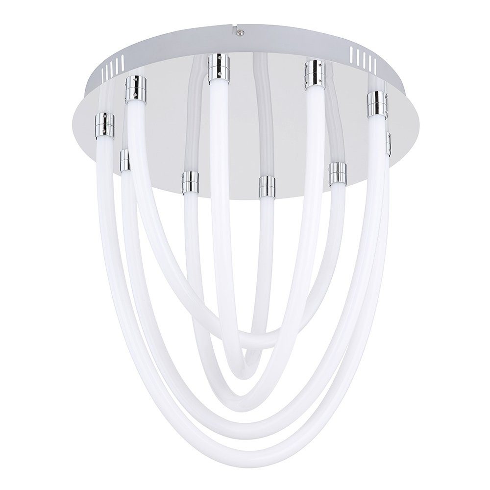 Deckenlampe H fest Deckenleuchte Chrom verbaut, Weiß LED Deckenleuchte, Memoryfunktion 44,5 Warmweiß, cm Globo LED-Leuchtmittel LED