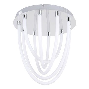 Globo LED Deckenleuchte, LED-Leuchtmittel fest verbaut, Warmweiß, LED Deckenleuchte Deckenlampe Chrom Weiß Memoryfunktion H 44,5 cm