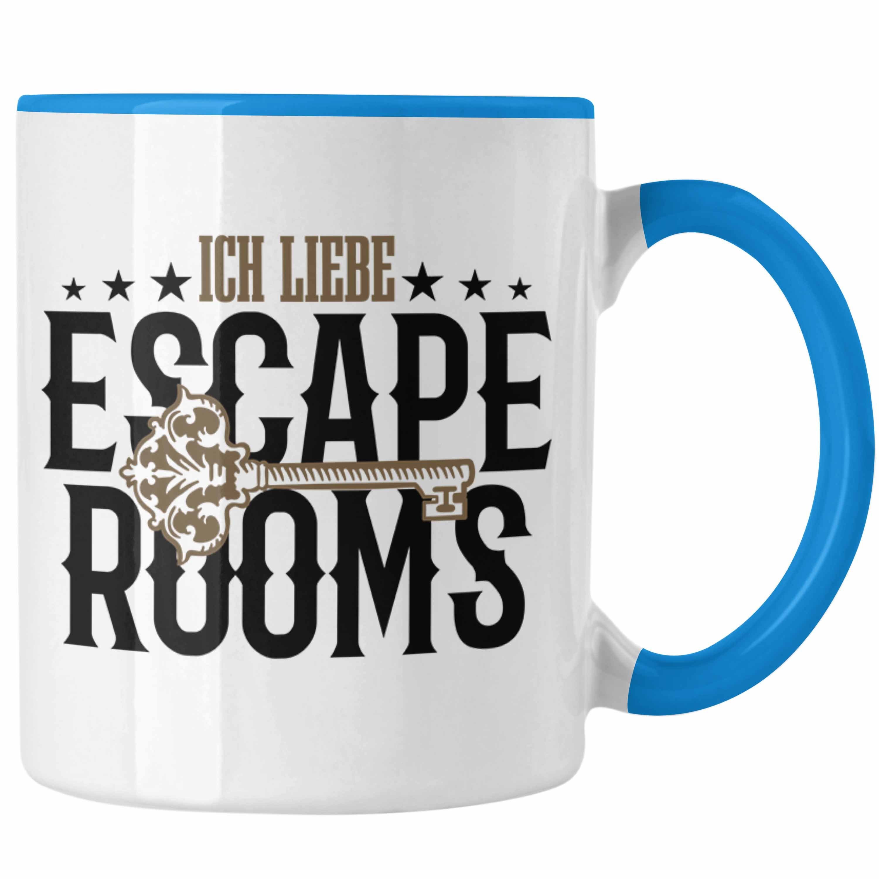 Trendation Tasse Escape Room Lustige Tasse Escape Room Fans Geschenkidee Blau
