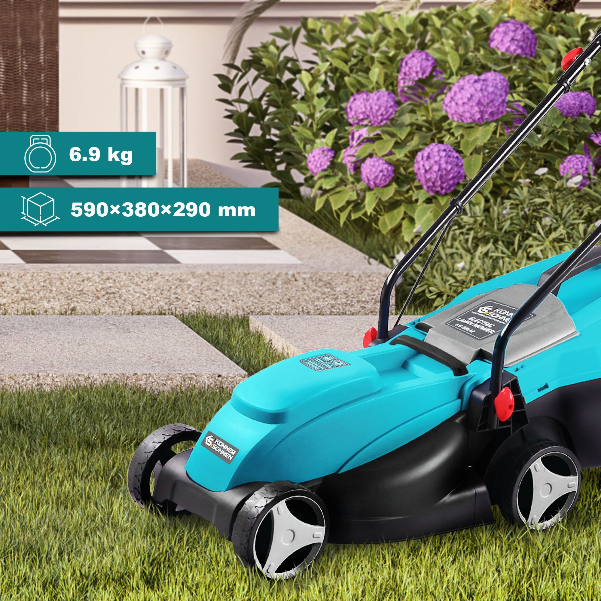 Könner & Söhnen Elektrorasenmäher KS 32LM, 32 cm Schnittbreite, 3450 U/min 1000 W